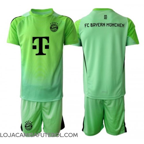 Camisa de Futebol Bayern Munich Goleiro Equipamento Principal Infantil 2025-26 Manga Curta (+ Calças curtas)